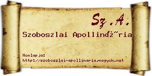 Szoboszlai Apollinária névjegykártya